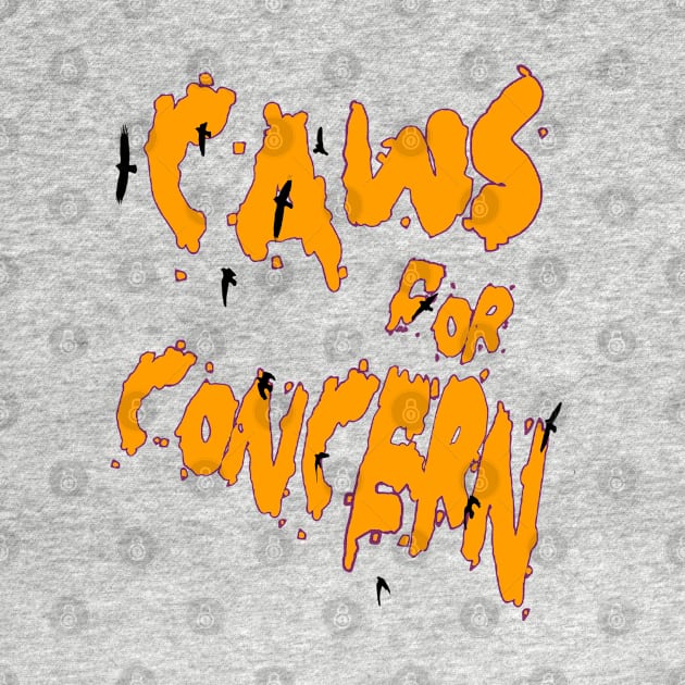 Halloween Ravens Caws For Concern Fun Pun Orange Quote by taiche